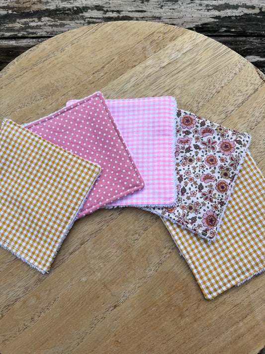 Lot de 5 cotons démaquillants réutilisables dépareillés