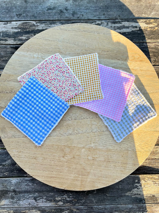 Lot de 5 cotons démaquillants réutilisables dépareillés