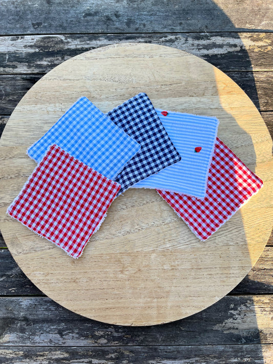 Lot de 5 cotons démaquillants réutilisables dépareillés