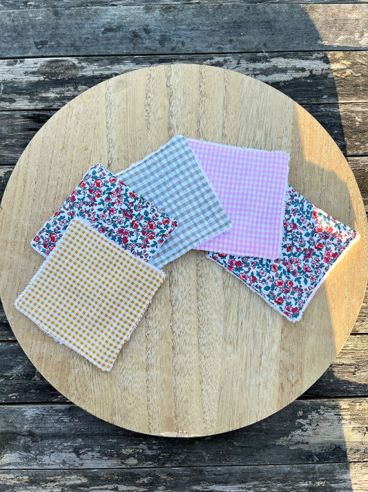 Lot de 5 cotons démaquillants réutilisables dépareillés