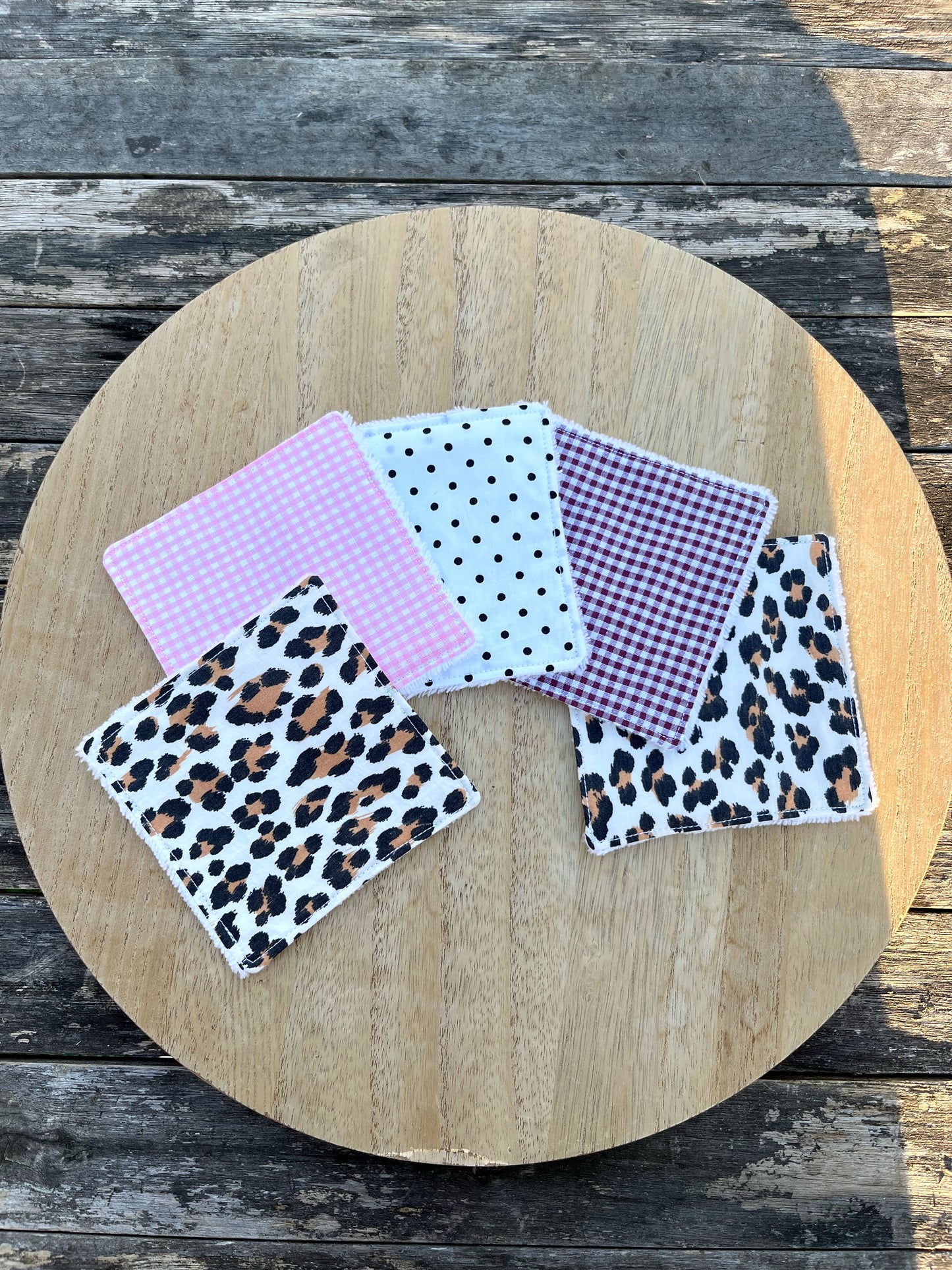 Lot de 5 cotons démaquillants réutilisables dépareillés