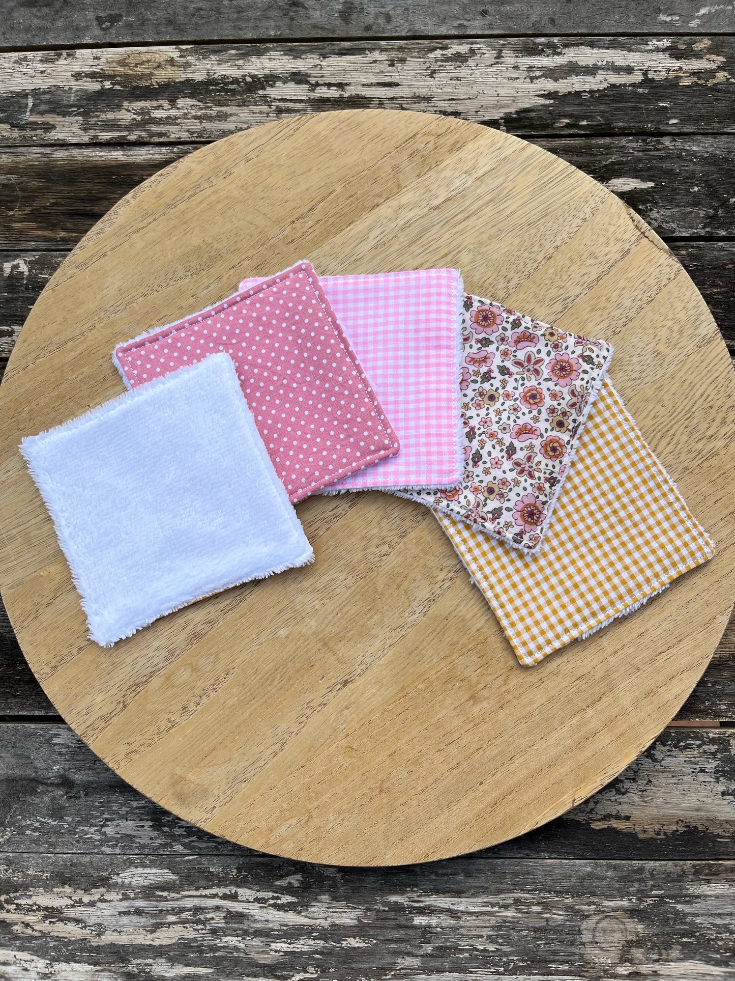 Lot de 5 cotons démaquillants réutilisables dépareillés