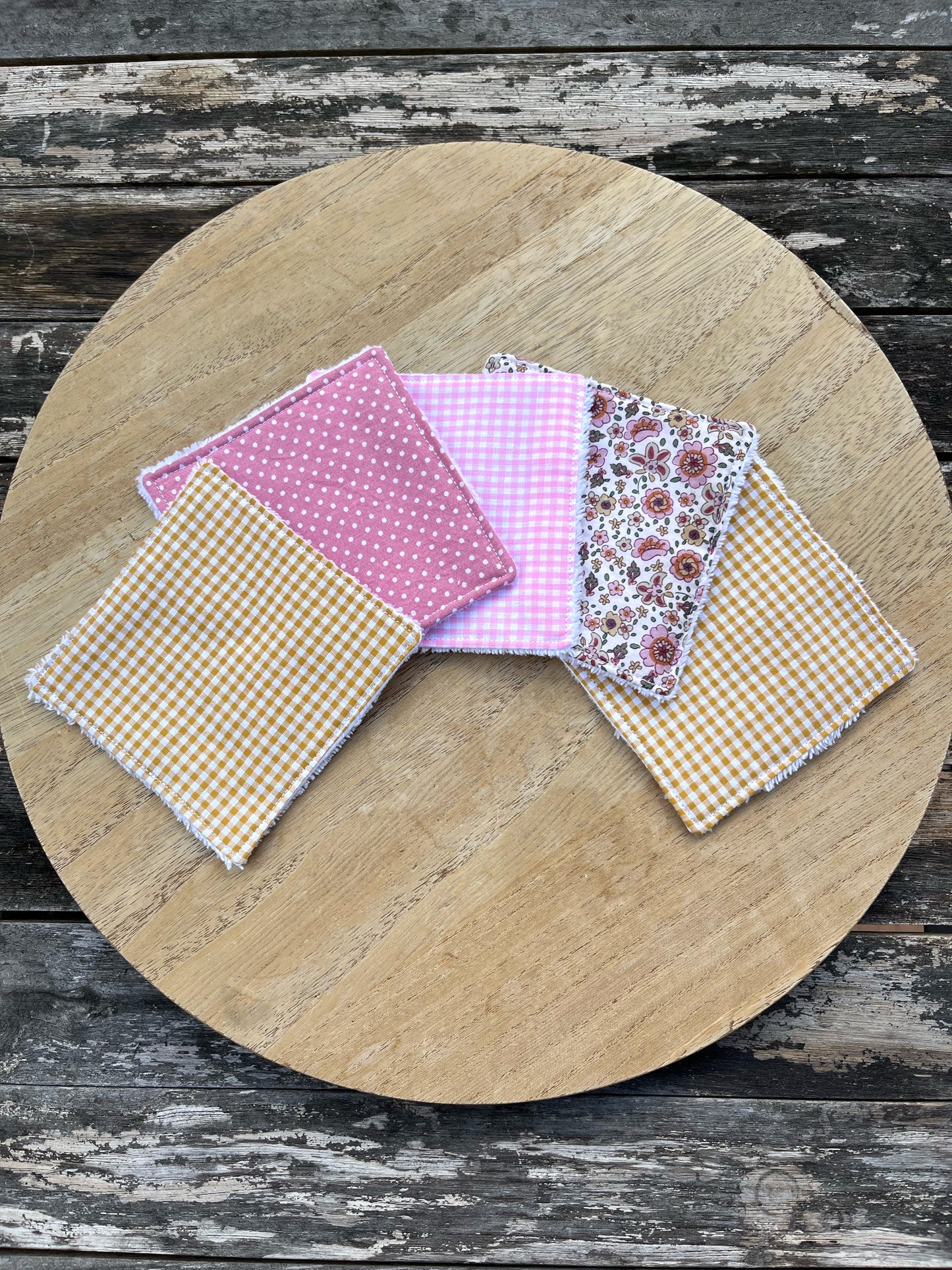 Lot de 5 cotons démaquillants réutilisables dépareillés