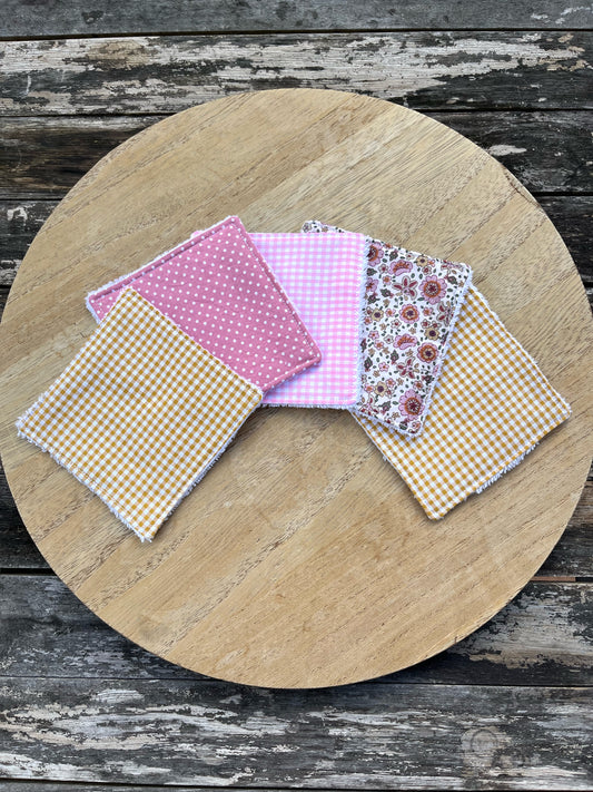 Lot de 5 cotons démaquillants réutilisables dépareillés